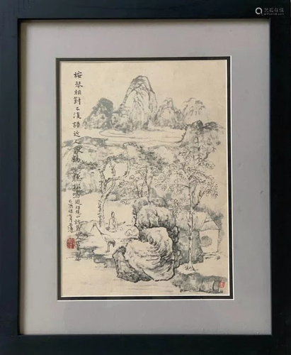 Chinese ink Color Landscape Painting,