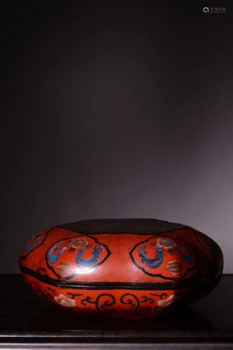 Chinese Lacquer Wood Cover Box,Qing