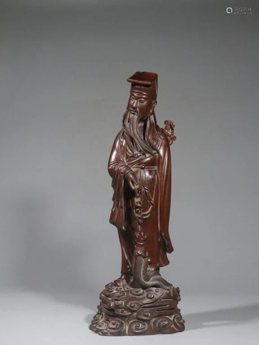 Chinese Huangyang Wood Carved Immoral