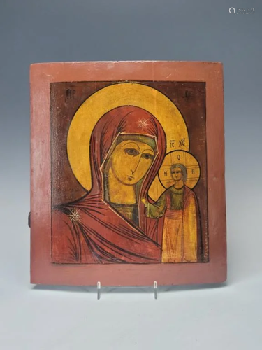 19C Russian Orthodox Icon Mother of God