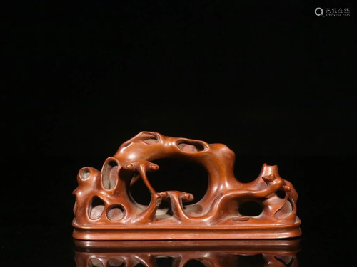 Chinese Hand Made Huangyang Wood Brush Holder