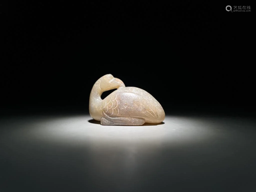 Chinese Jade Carved Swan