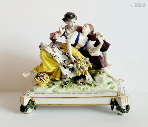 Large Antique German Porcelain Figurine