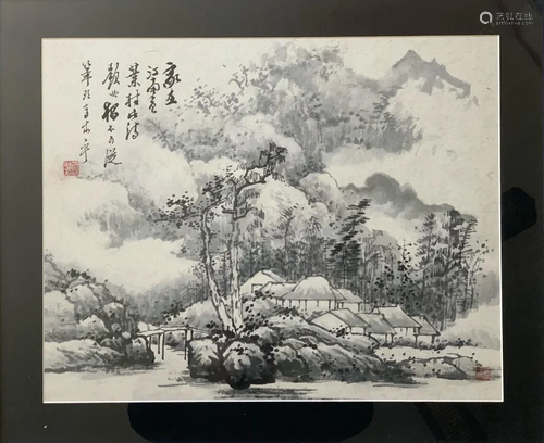 Chinese ink Color Landscape Painting,