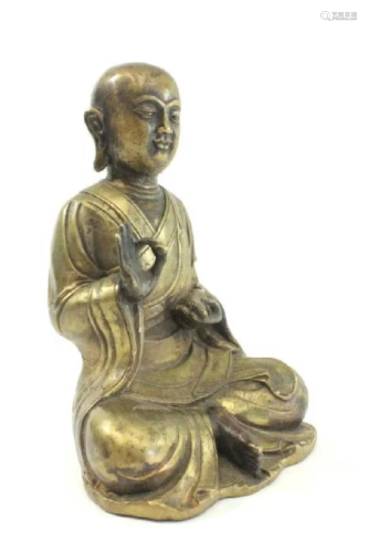 A fine Chinese gilt bronze sitting Buddha