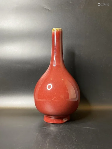 Chinese Red Glazed Porcelain Vase