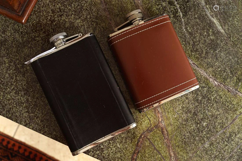 2 WHISKEY HIP FLASKS