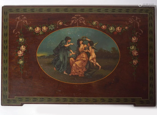 19TH-CENTURY MAHOGANY PANEL