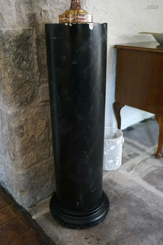 PAIR OF MARBLED COLUMNS