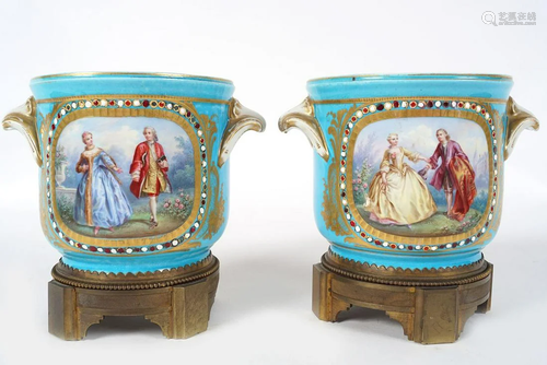 PAIR OF SÃˆVRES PORCELAIN JARDINIÃˆRES