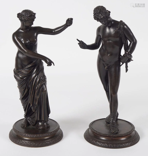 PAIR OF 19TH-CENTURY BRONZE FIGURES