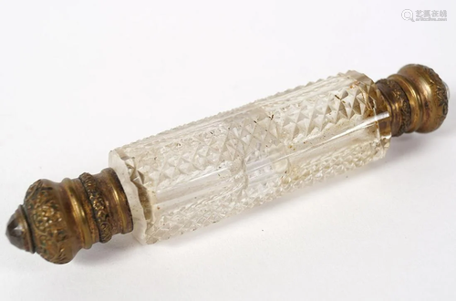 19TH-CENTURY CUT GLASS PERFUME BOTTLE