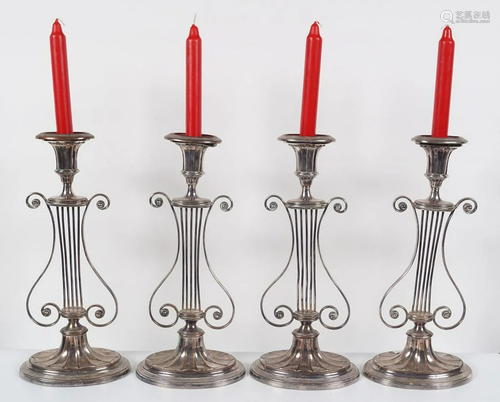 SET OF FOUR 19TH-CENTURY SHEFFIELD CANDLESTICKS