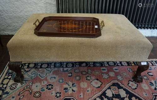 DUBLIN MAHOGANY AND UPHOLSTERED STOOL