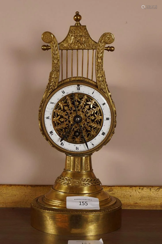 FRENCH EMPIRE ORMOLU PILLAR CLOCK