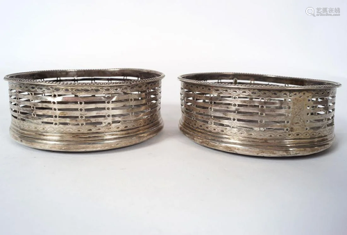 PAIR OF IRISH GEORGIAN SILVER COASTERS