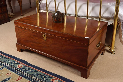 GEORGE III MAHOGANY SILVER TRUNK