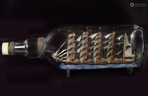 ANTIQUE SAILING SHIP IN A BOTTLE