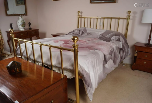 LARGE BRASS FRAMED BED