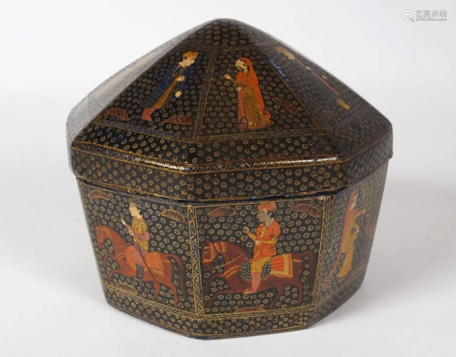 19TH-CENTURY PERSIAN PAPIER MACHE BOX