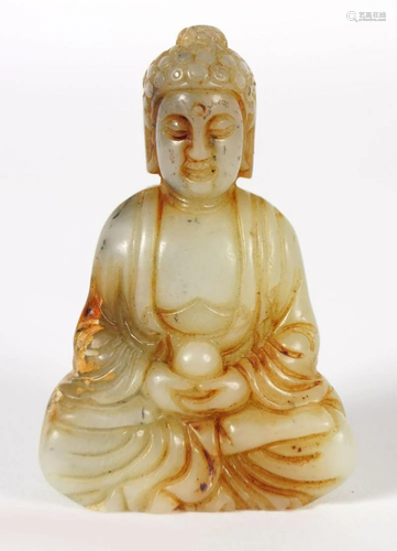 CHINESE CELADON JADE BUDDHA