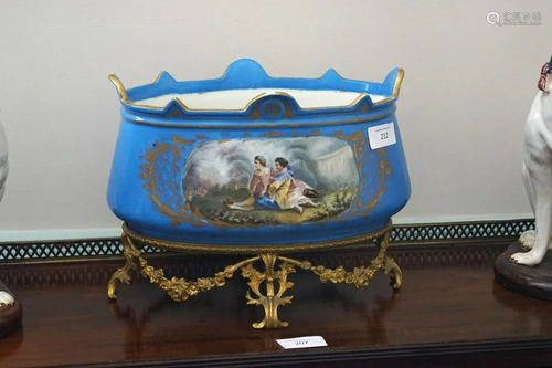 19TH-CENTURY PORCELAIN & ORMOLU JARDINIÃˆRE