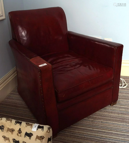 EDWARDIAN LEATHER CLUB ARMCHAIR