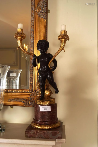 PAIR OF 19TH-CENTURY ORMOLU FIGURAL CANDELABRAS