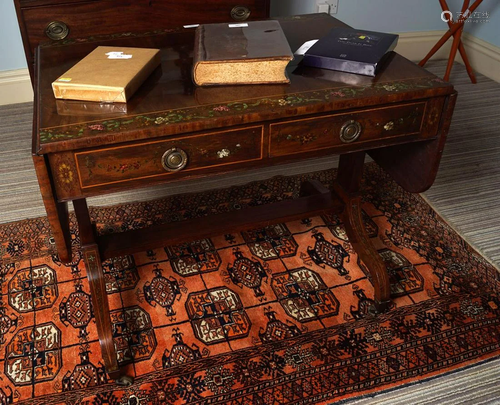 REGENCY MAHOGANY AND PAINTED SOFA TABLE