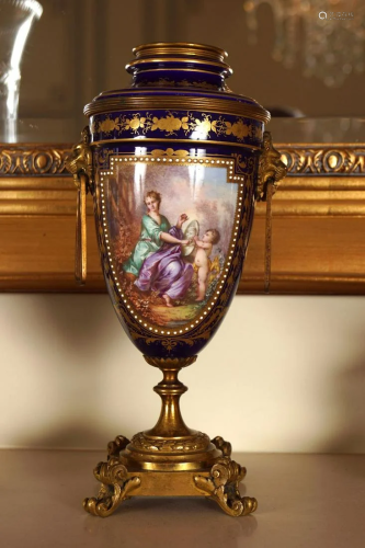 PAIR OF 19TH-CENTURY SÃˆVRES CANDLE URNS