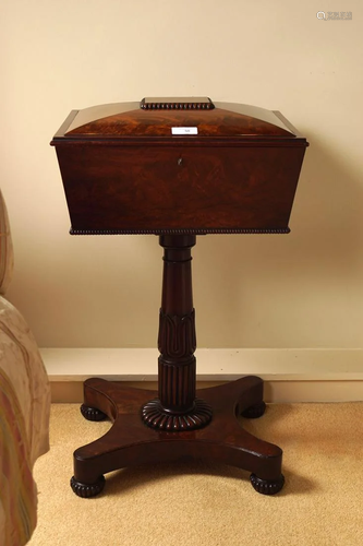 WILLIAM IV MAHOGANY TEAPOY