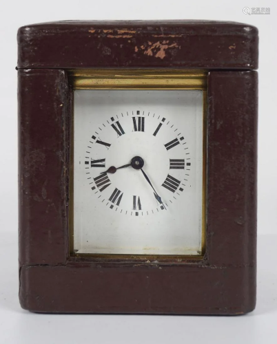FRENCH BRASS CASED CARRIAGE CLOCK