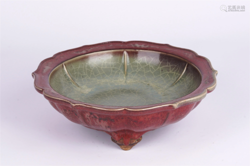 A CHINESE JUN WARE LOBED WASHER