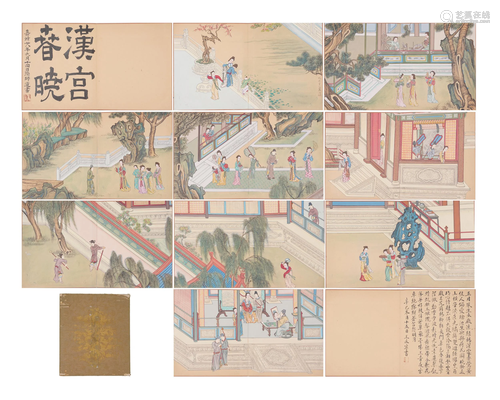 A CHINESE PAINTING ALBUM OF PALACE STORIES