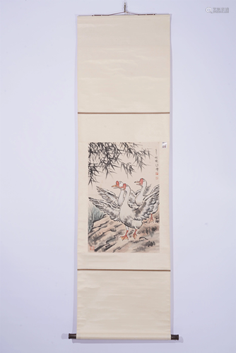 A CHINESE PAINTING OF GEESE