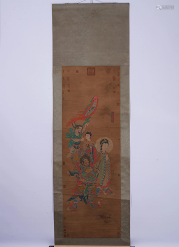 A CHINESE PAINTING DEPICTING IMMORTALS STORY