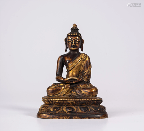 A GILT BRONZE AMITABHA