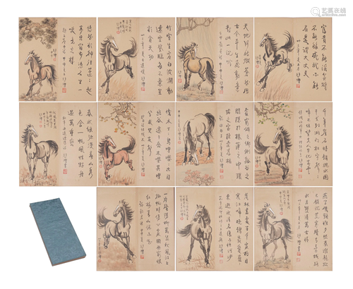 A CHINESE PAINTING ALBUM OF HORSES