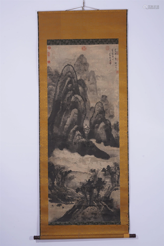 A CHINESE PAINTING HANGING SCROLL OF LANDSCAPE