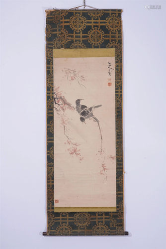 A CHINESE PAINTING OF BIRDS ON BRANCH