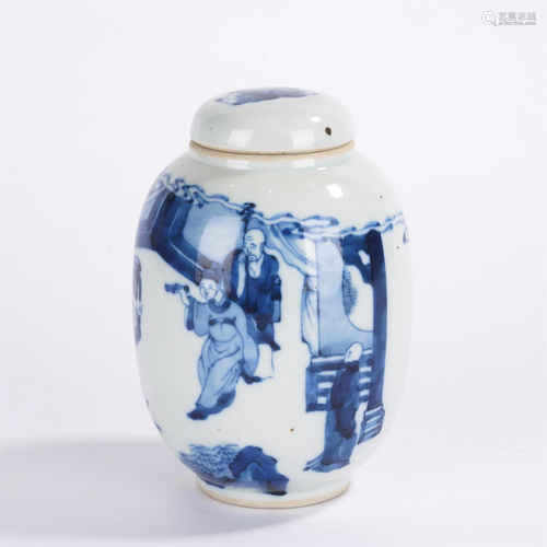 A CHINESE BLUE AND WHITE GINGER JAR