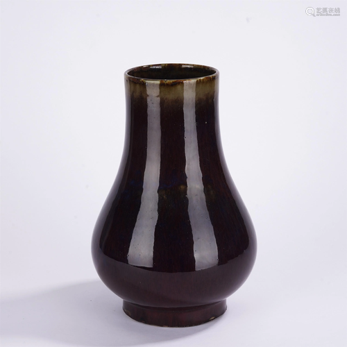 A CHINESE FLAMBE GLAZED PORCELAIN ZUN VASE