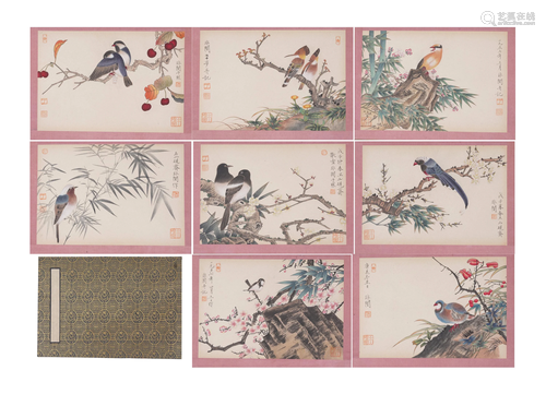 A CHINESE PAINTING ALBUM OF FLOWERS AND BIRDS