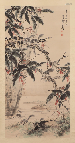 A CHINESE PAINTING OF GARDEN VIEW