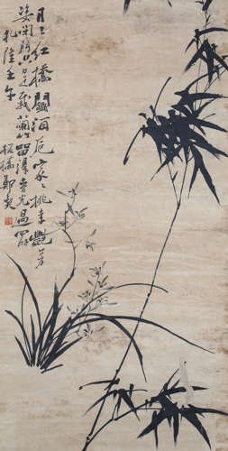 Zheng Banqiao, bamboo, paper vertical axis