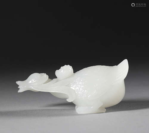 Hetian jade goose, Qing Dynasty