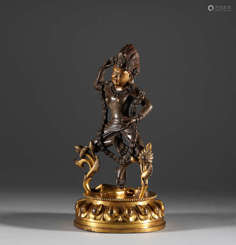 Yuan Dynasty, Tibetan bronze gilding, Haimu Buddha