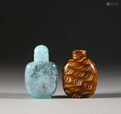 Sapphire snuff bottle in Qing Dynasty