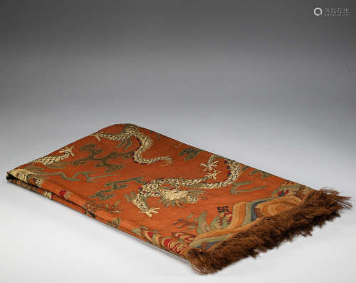In the Qing Dynasty, Jiulong tapestry
