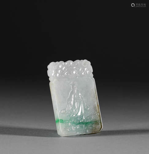 Qing Dynasty, jade figure card